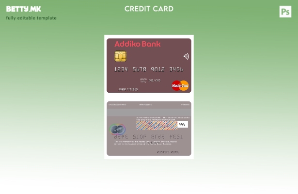 Модерен стил Шаблон за мастер картички Словенија Addiko Bank